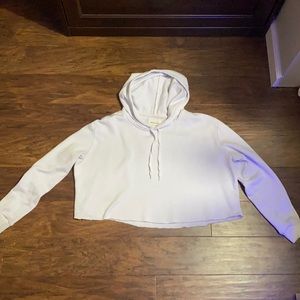 Cropped White Hoodie
